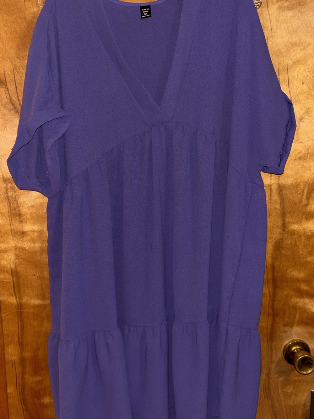 SHEIN Relaxed V‑Neck Purple Women’s Tunic Dress